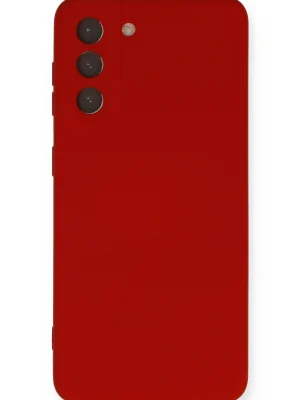 Newface Samsung Galaxy S21 Kılıf Nano içi Kadife Silikon - Kırmızı