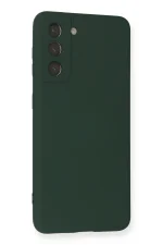 Newface Samsung Galaxy S21 Kılıf Nano içi Kadife Silikon - Koyu Yeşil - Görsel 2