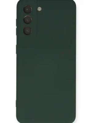 Newface Samsung Galaxy S21 Kılıf Nano içi Kadife Silikon - Koyu Yeşil