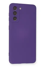 Newface Samsung Galaxy S21 Kılıf Nano içi Kadife Silikon - Mor - Görsel 2