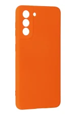 Newface Samsung Galaxy S21 Kılıf Nano içi Kadife Silikon - Turuncu - Görsel 3