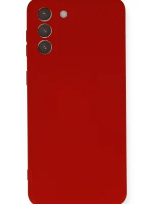 Newface Samsung Galaxy S21 Plus Kılıf Nano içi Kadife Silikon - Kırmızı