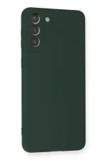 Newface Samsung Galaxy S21 Plus Kılıf Nano içi Kadife Silikon - Koyu Yeşil - Görsel 2