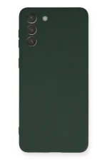 Newface Samsung Galaxy S21 Plus Kılıf Nano içi Kadife Silikon - Koyu Yeşil