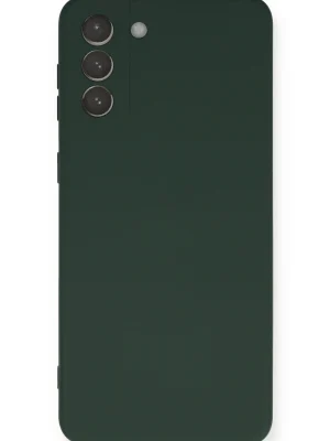 Newface Samsung Galaxy S21 Plus Kılıf Nano içi Kadife Silikon - Koyu Yeşil