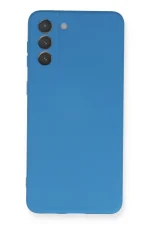 Newface Samsung Galaxy S21 Plus Kılıf Nano içi Kadife Silikon - Mavi