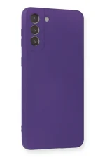 Newface Samsung Galaxy S21 Plus Kılıf Nano içi Kadife Silikon - Mor - Görsel 2
