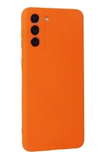 Newface Samsung Galaxy S21 Plus Kılıf Nano içi Kadife Silikon - Turuncu - Görsel 3