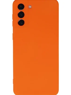 Newface Samsung Galaxy S21 Plus Kılıf Nano içi Kadife Silikon - Turuncu