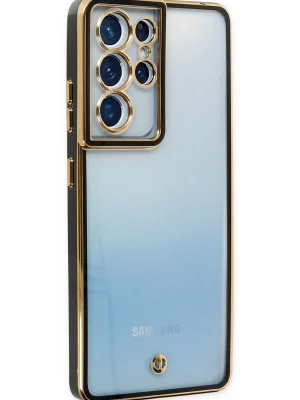 Newface Samsung Galaxy S21 Ultra Kılıf Liva Lens Silikon - Siyah