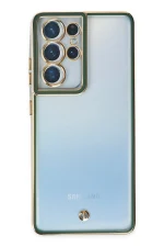 Newface Samsung Galaxy S21 Ultra Kılıf Liva Lens Silikon - Yeşil - Görsel 2