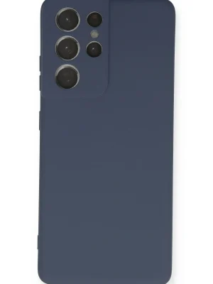 Newface Samsung Galaxy S21 Ultra Kılıf Nano içi Kadife Silikon - Gri