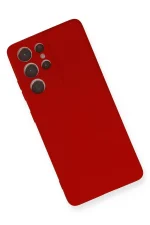 Newface Samsung Galaxy S21 Ultra Kılıf Nano içi Kadife Silikon - Kırmızı - Görsel 3