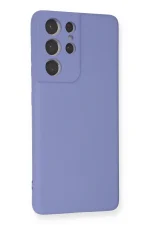 Newface Samsung Galaxy S21 Ultra Kılıf Nano içi Kadife Silikon - Lila - Görsel 2