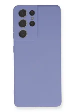 Newface Samsung Galaxy S21 Ultra Kılıf Nano içi Kadife Silikon - Lila