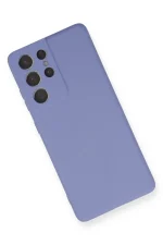 Newface Samsung Galaxy S21 Ultra Kılıf Nano içi Kadife Silikon - Lila - Görsel 3