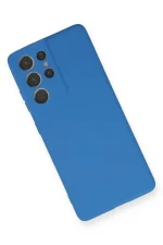Newface Samsung Galaxy S21 Ultra Kılıf Nano içi Kadife Silikon - Mavi - Görsel 3