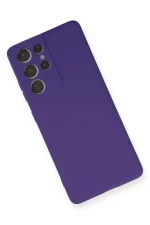 Newface Samsung Galaxy S21 Ultra Kılıf Nano içi Kadife Silikon - Mor - Görsel 3