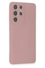Newface Samsung Galaxy S21 Ultra Kılıf Nano içi Kadife Silikon - Pudra - Görsel 2