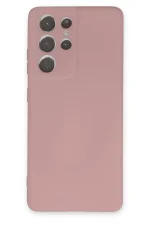 Newface Samsung Galaxy S21 Ultra Kılıf Nano içi Kadife Silikon - Pudra