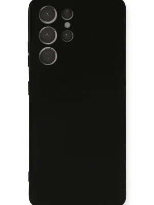 Newface Samsung Galaxy S21 Ultra Kılıf Nano içi Kadife Silikon - Siyah