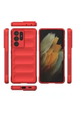 Newface Samsung Galaxy S21 Ultra Kılıf Optimum Silikon - Kırmızı - Görsel 3