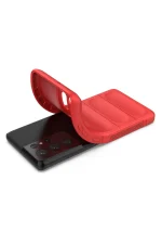 Newface Samsung Galaxy S21 Ultra Kılıf Optimum Silikon - Kırmızı - Görsel 4