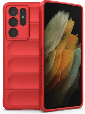 Newface Samsung Galaxy S21 Ultra Kılıf Optimum Silikon - Kırmızı