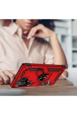 Newface Samsung Galaxy S21 Ultra Kılıf Sofya Yüzüklü Silikon Kapak - Gold - Görsel 4