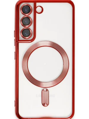 Newface Samsung Galaxy S22 Kılıf Kross Magneticsafe Kapak - Kırmızı