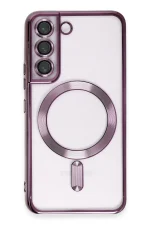 Newface Samsung Galaxy S22 Kılıf Kross Magneticsafe Kapak - Mor