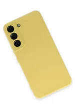 Newface Samsung Galaxy S22 Kılıf Nano içi Kadife Silikon - Sarı - Görsel 3