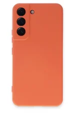 Newface Samsung Galaxy S22 Kılıf Nano içi Kadife Silikon - Turuncu