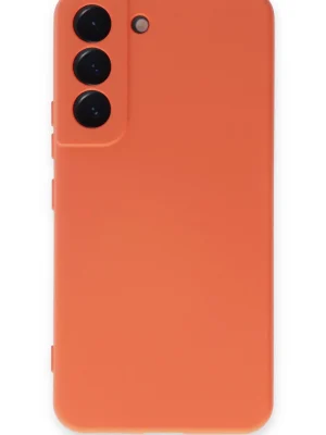 Newface Samsung Galaxy S22 Kılıf Nano içi Kadife Silikon - Turuncu