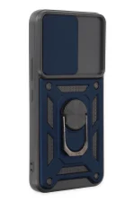 Newface Samsung Galaxy S22 Kılıf Pars Lens Yüzüklü Silikon - Lacivert - Görsel 2