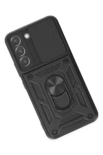 Newface Samsung Galaxy S22 Kılıf Pars Lens Yüzüklü Silikon - Siyah - Görsel 3