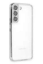 Newface Samsung Galaxy S22 Kılıf Razer Lensli Silikon - Gümüş
