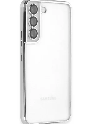 Newface Samsung Galaxy S22 Kılıf Razer Lensli Silikon - Gümüş