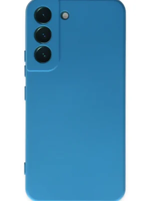 Newface Samsung Galaxy S22 Plus Kılıf Nano içi Kadife Silikon - Mavi