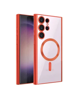 Newface Samsung Galaxy S22 Ultra Kılıf Kross Magneticsafe Kapak - Kırmızı