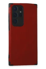 Newface Samsung Galaxy S22 Ultra Kılıf Loop Deri Silikon - Kırmızı
