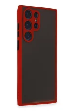 Newface Samsung Galaxy S22 Ultra Kılıf Montreal Silikon Kapak - Kırmızı - Görsel 2