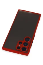 Newface Samsung Galaxy S22 Ultra Kılıf Montreal Silikon Kapak - Kırmızı - Görsel 3