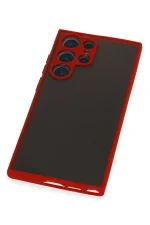 Newface Samsung Galaxy S22 Ultra Kılıf Montreal Silikon Kapak - Kırmızı - Görsel 4