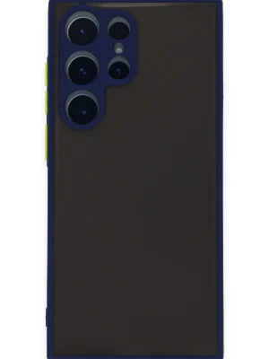 Newface Samsung Galaxy S22 Ultra Kılıf Montreal Silikon Kapak - Lacivert