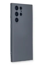 Newface Samsung Galaxy S22 Ultra Kılıf Nano içi Kadife Silikon - Gri - Görsel 2