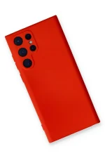 Newface Samsung Galaxy S22 Ultra Kılıf Nano içi Kadife Silikon - Kırmızı - Görsel 3