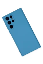 Newface Samsung Galaxy S22 Ultra Kılıf Nano içi Kadife Silikon - Mavi - Görsel 3