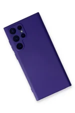 Newface Samsung Galaxy S22 Ultra Kılıf Nano içi Kadife Silikon - Mor - Görsel 3