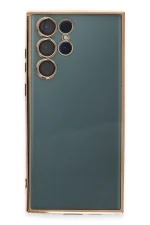 Newface Samsung Galaxy S22 Ultra Kılıf Razer Lensli Silikon - Gold - Görsel 2